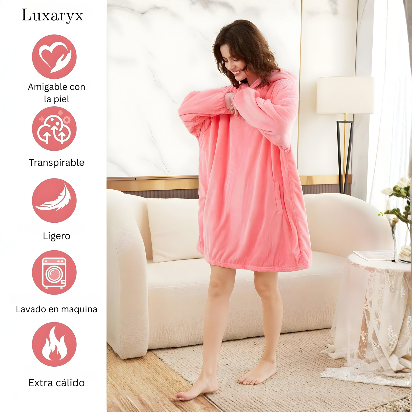 Sudadera tipo manta, con sherpa grande y cómoda