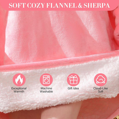 Blanket Hoodie,Oversized Wearable Sherpa Fleece Blanket Sweatshirt,Super Soft Warm Cozy with Giant Pocket,Gifts for Women Men Adults Teenagers Kids, One Size Fits All